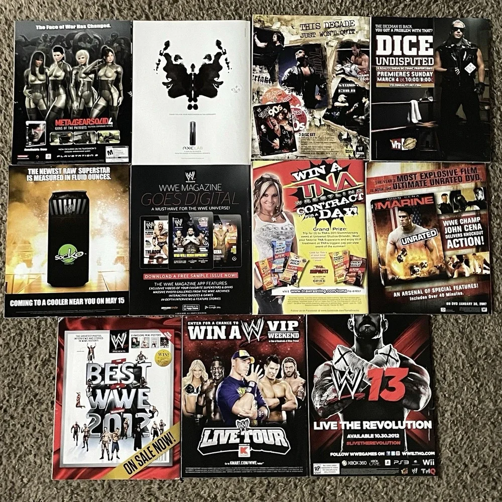 WWE WWF Magazine Lot 11 Cena Undertaker Rock Triple H Stone Cold 2007-2012